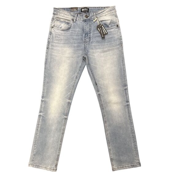 Grizzly Griptape Blue Jeans Light Wash Straight Fit Stretch Mens 31x30 NWT - Picture 2 of 11